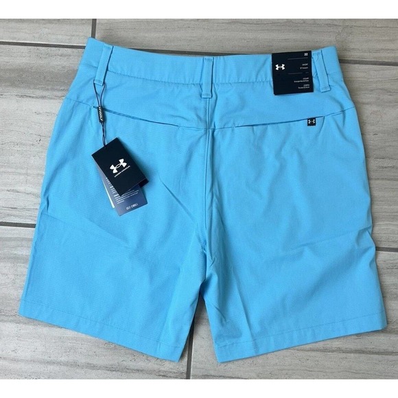Under Armour Performance Golf Shorts 4 Way Stretch UA 40 9 In Inseam Storm Woven - Picture 2 of 11